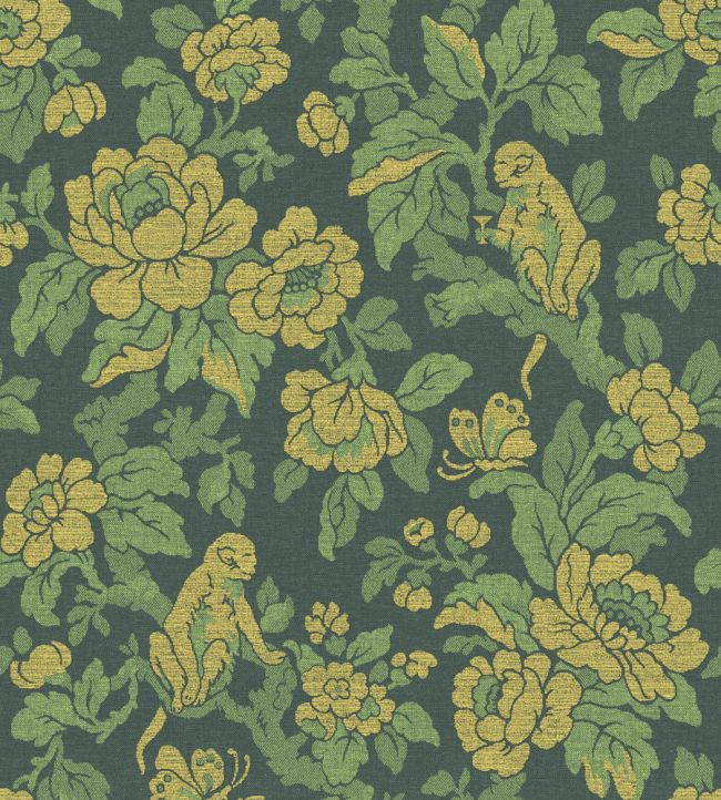 Drunken Monkey Wallpaper by Divine Savages Jungle Green