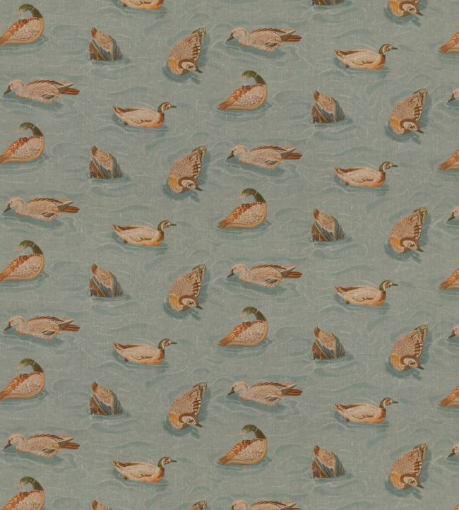 Duck Pond Fabric by Mulberry Home Teal