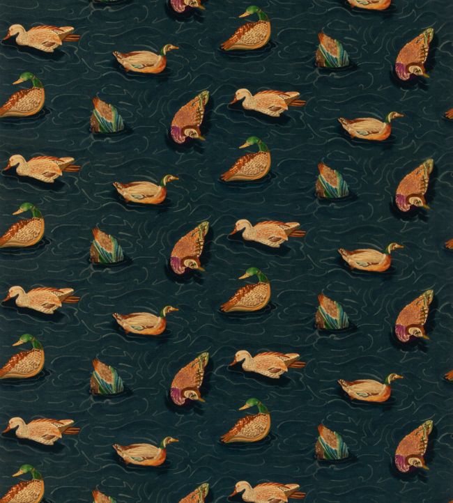 Duck Pond Velvet Fabric by Mulberry Home Indigo