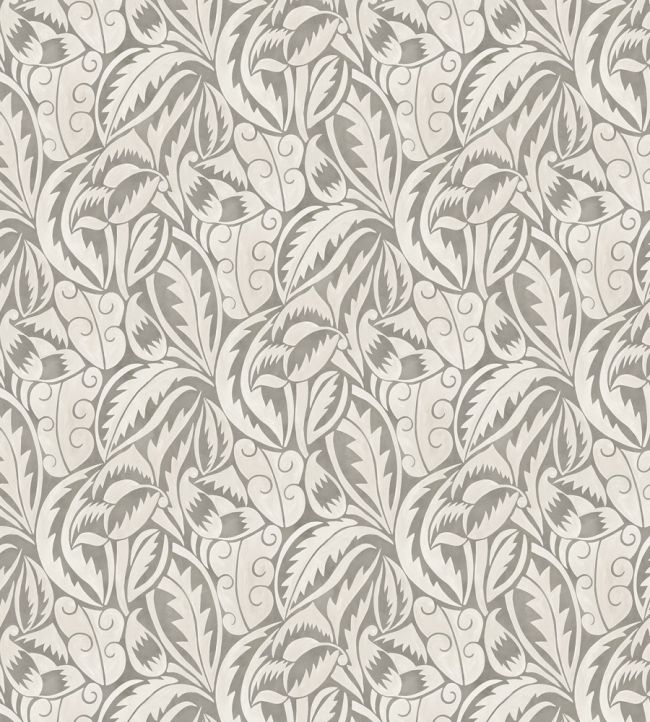 Dufy Leaf Wallpaper by Osborne & Little Charcoal
