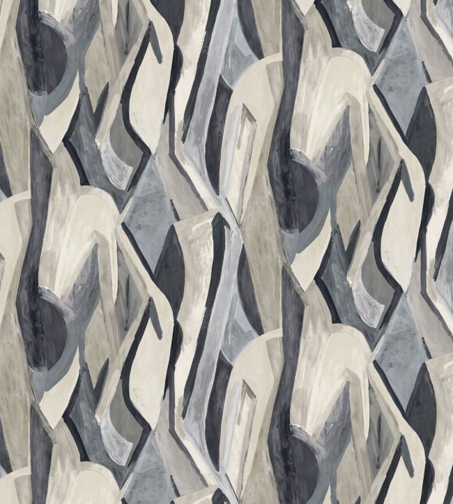 Dynamic Mural by Clarke & Clarke Noir Banner