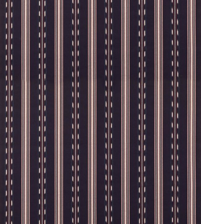 Eastwind Stripe Fabric by Mulberry Home Indigo/Red