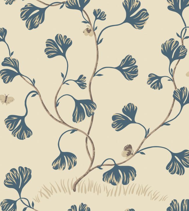 Ebba Wallpaper by Sandberg Blue