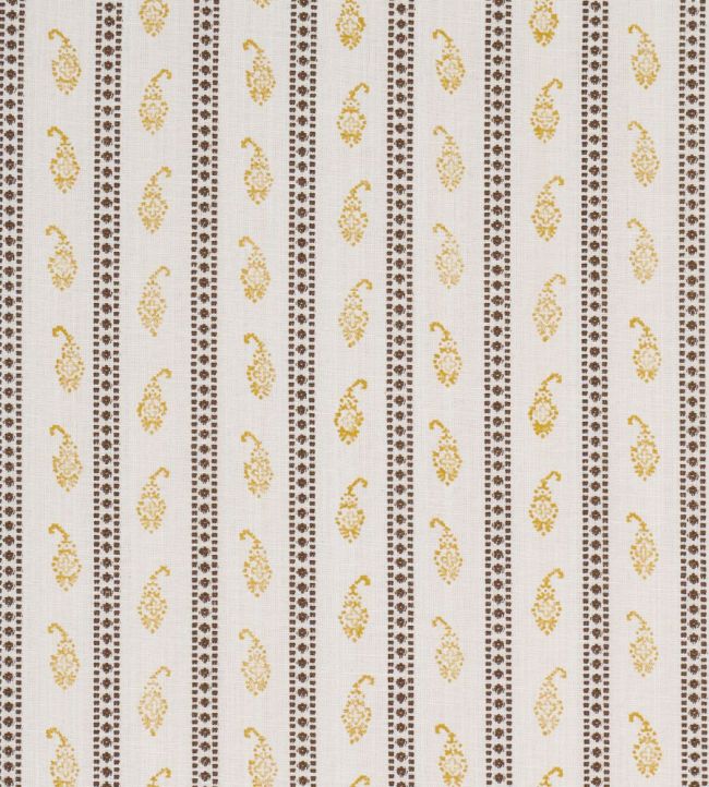 Eddie Woven Hand Block Print Fabric by Schumacher Yellow