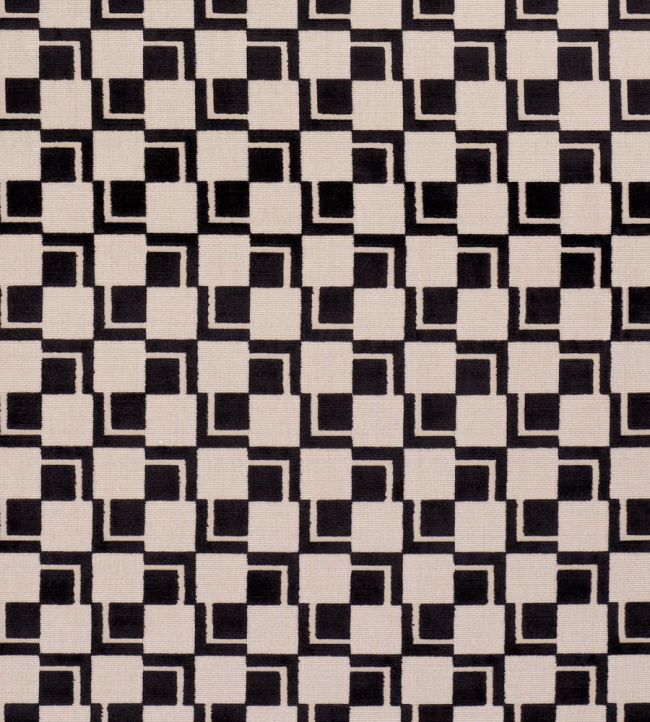Edison Velvet Fabric by Schumacher Noir