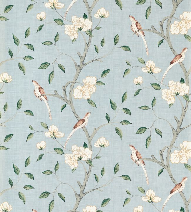 Eleonora Print Wallpaper by Zoffany Stockholm Blue