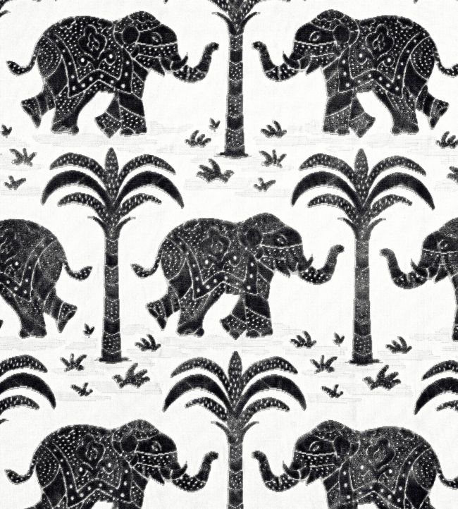Elephant Velvet Fabric by Thibaut Black