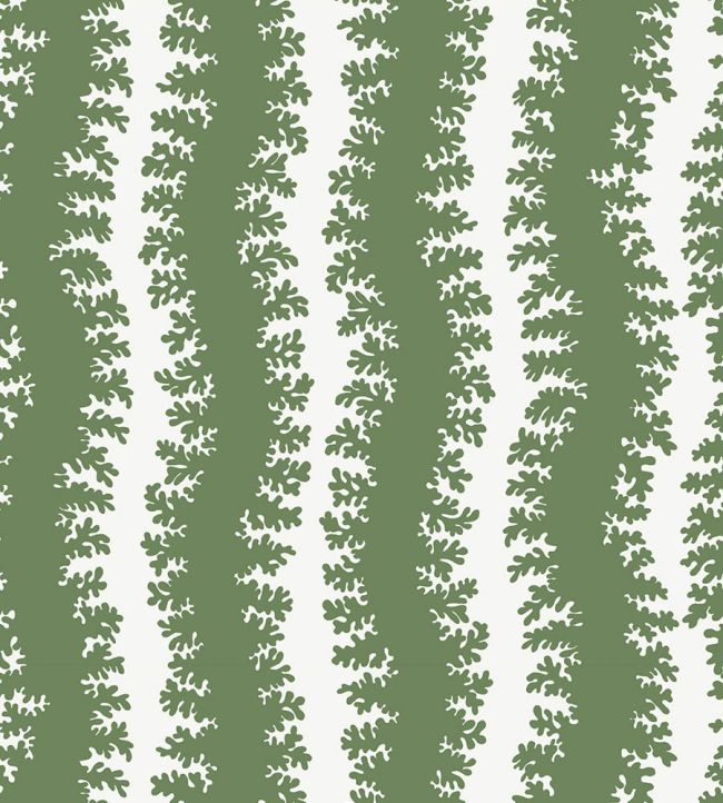 Elkhorn Stripe Wallpaper by Josephine Munsey Brookes Green/Ceiling White