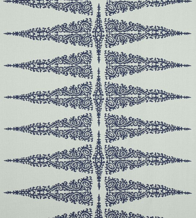 Ellery Stripe Fabric by Anna French Navy on Soft Teal
