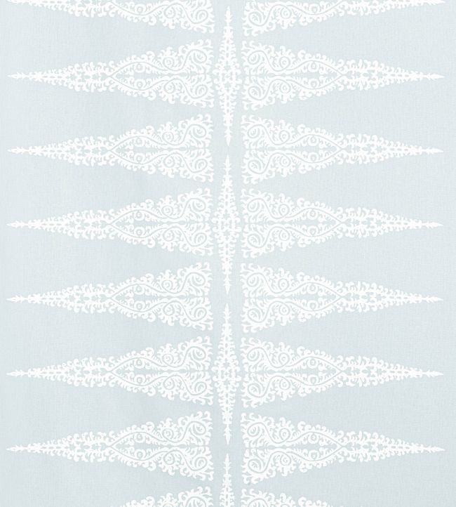 Ellery Stripe Fabric by Anna French White on Soft Blue