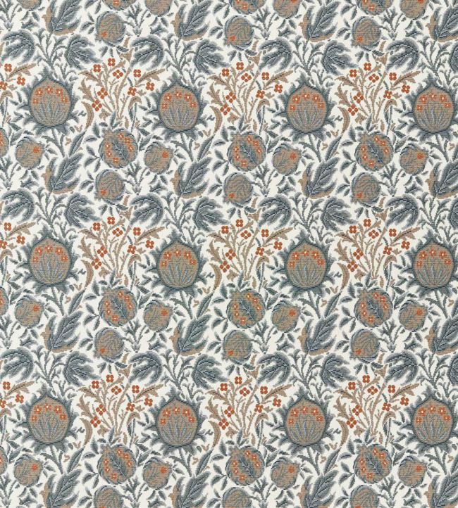 Elmcote Weave Outdoor Fabric by Morris & Co River Blue/Apricot