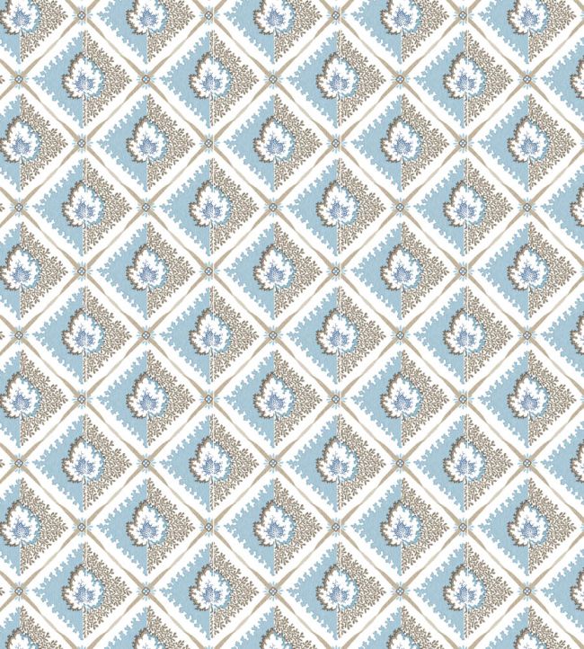 Elsie Fabric by Nina Campbell Blue/Chocolate