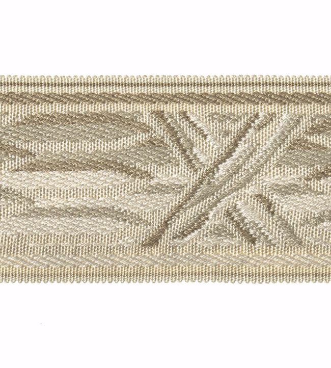 Embroidered Braid 60mm Trimming by Houles Blanc Hermine