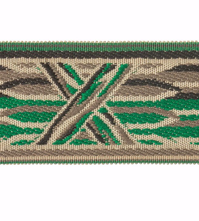 Embroidered Braid 60mm Trimming by Houles Vert Malachite