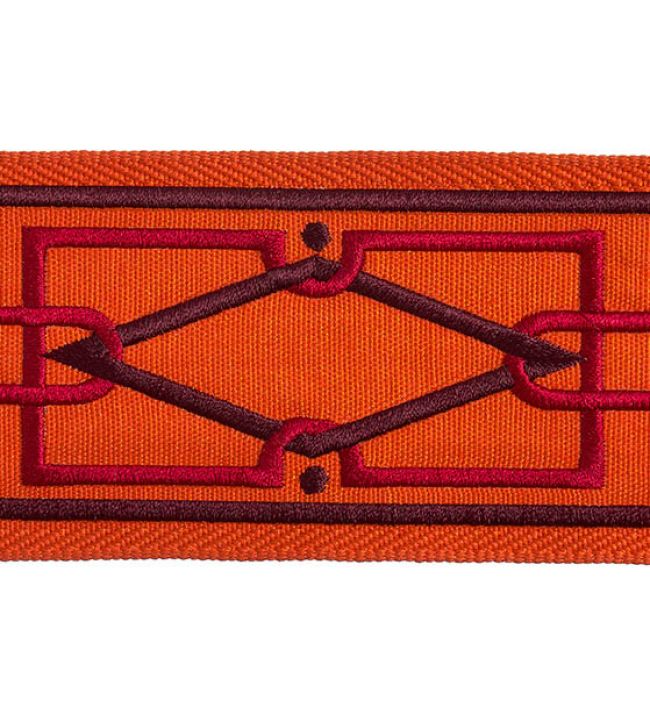 Diamond Embroidered Braid 75mm Trimming by Houles Acajou