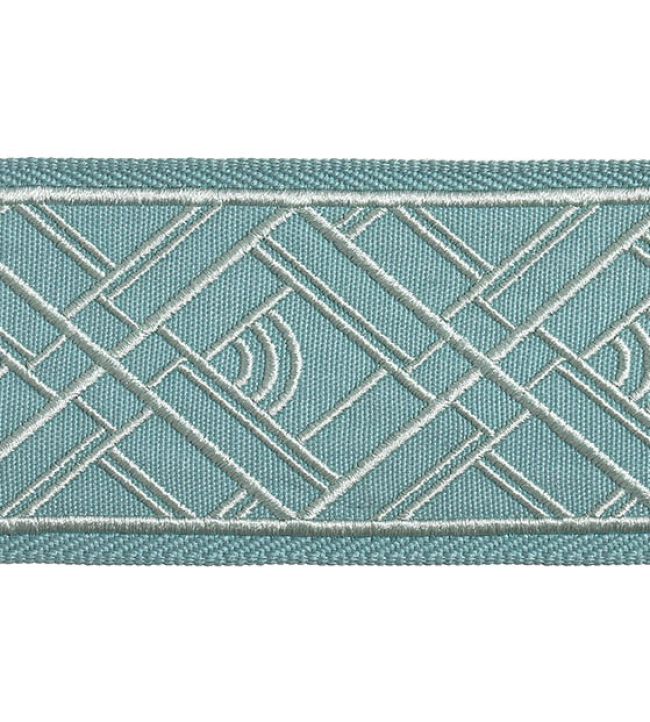 Cross Embroidered Braid 75mm Trimming by Houles Cristal
