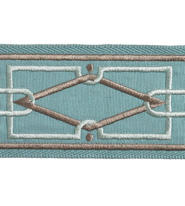 Diamond Embroidered Braid 75mm Trimming by Houles Cristal