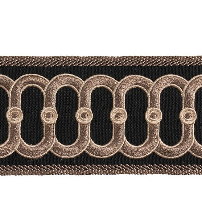 Embroidered Braid 75mm Trimming by Houles Ebene