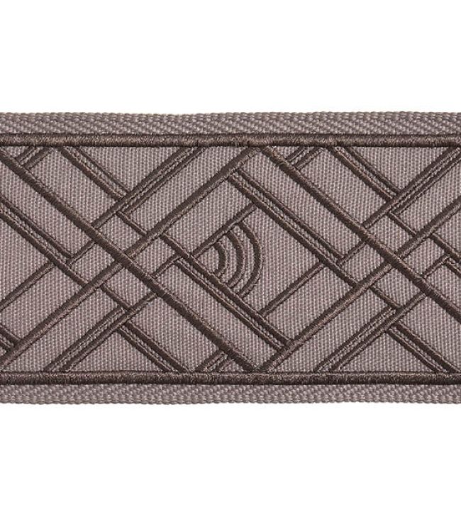 Cross Embroidered Braid 75mm Trimming by Houles Graphite