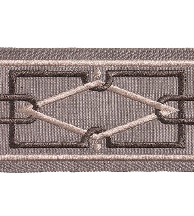 Diamond Embroidered Braid 75mm Trimming by Houles Graphite