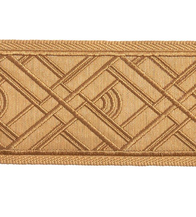 Cross Embroidered Braid 75mm Trimming by Houles Metal