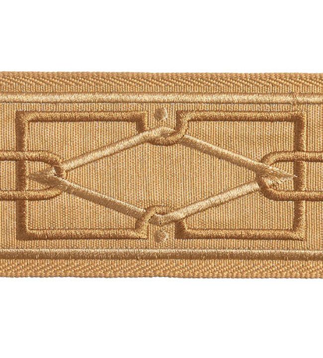Diamond Embroidered Braid 75mm Trimming by Houles Metal