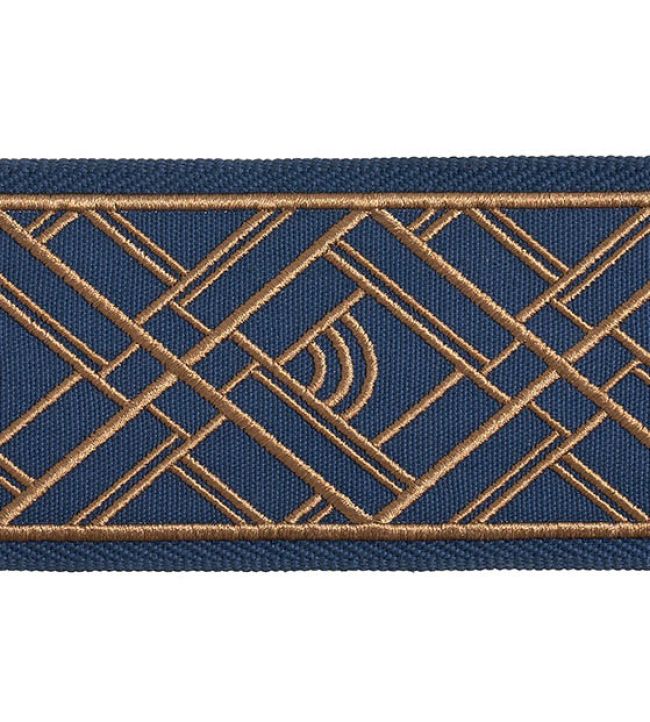 Cross Embroidered Braid 75mm Trimming by Houles Normandie