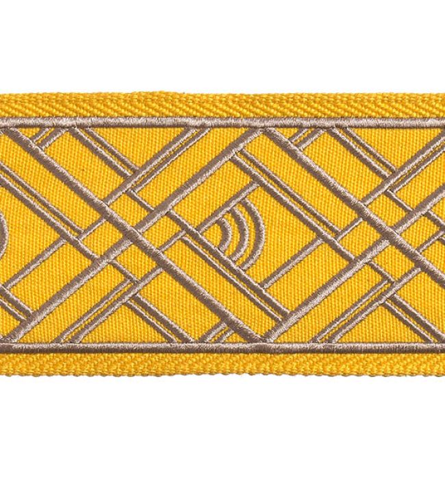 Cross Embroidered Braid 75mm Trimming by Houles Sycomore