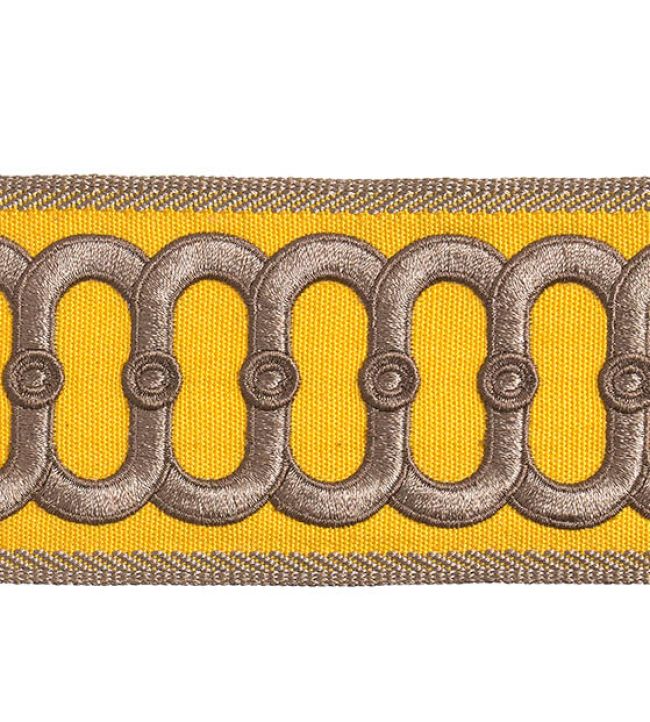 Embroidered Braid 75mm Trimming by Houles Sycomore