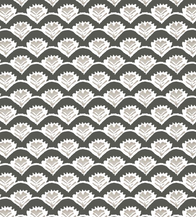 Emily Wallpaper by Thibaut Black and Beige