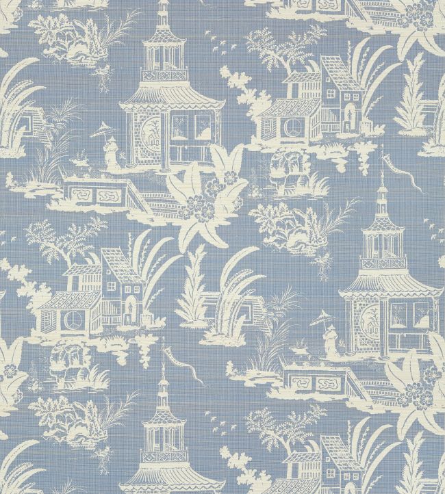 Empress Court Wallpaper by Thibaut Blue