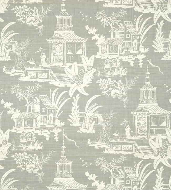 Empress Court Wallpaper by Thibaut Grey