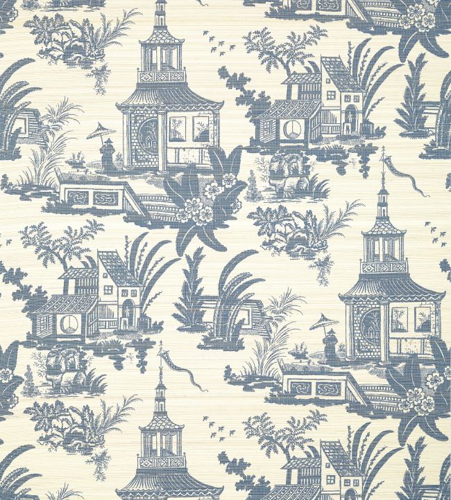 Empress Court Wallpaper by Thibaut Navy
