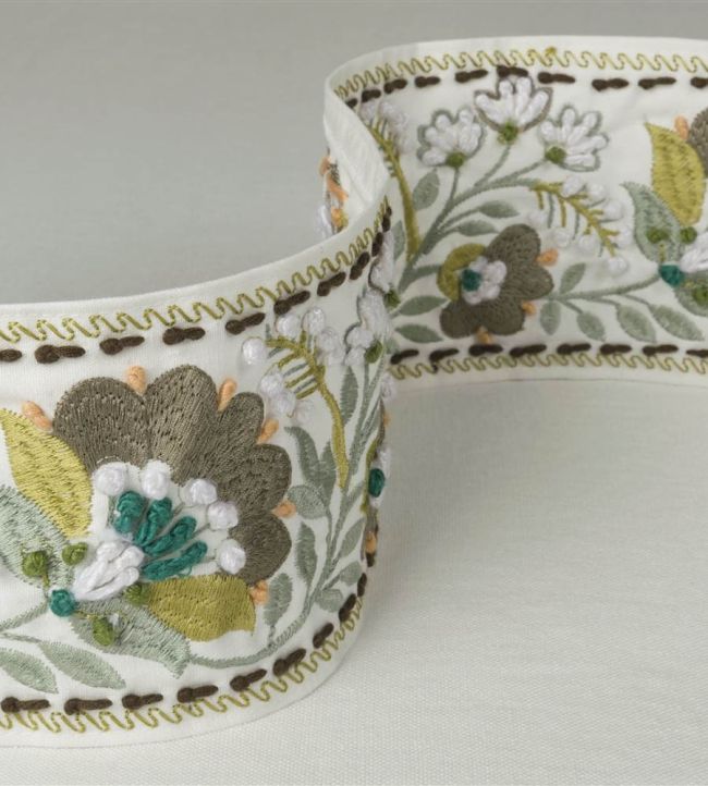Enamel Flower Trimming by Designers Guild Celadon