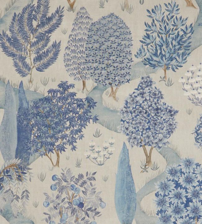 Enchanted Wood Fabric by Liberty Lapis