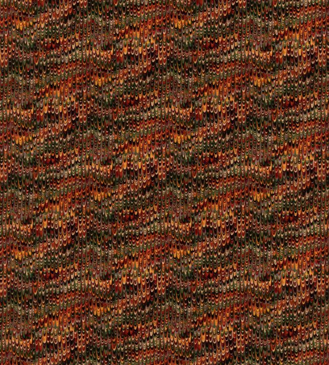 End Paper Velvet Fabric by Mulberry Home Red/Green
