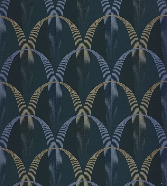 Entree Des Artistes Wallpaper by Casadeco Bleu Outremer / Mordore
