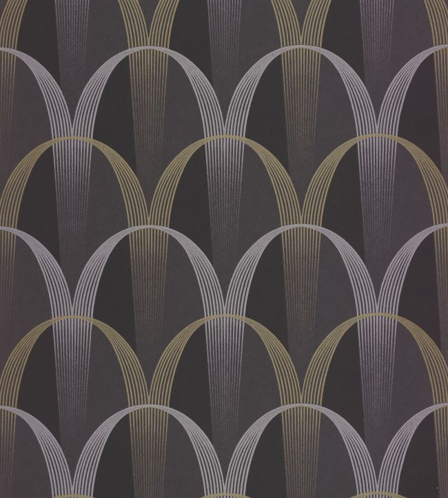 Entree Des Artistes Wallpaper by Casadeco Noir Fusain / Or