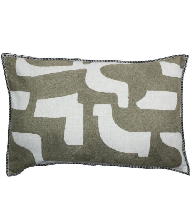 Entrelacs Cushion 40 x 60cm by Maison Casamance Kaki