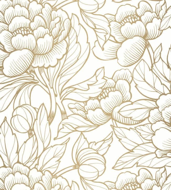 Envergure Wallpaper by Caselio Blanc Or