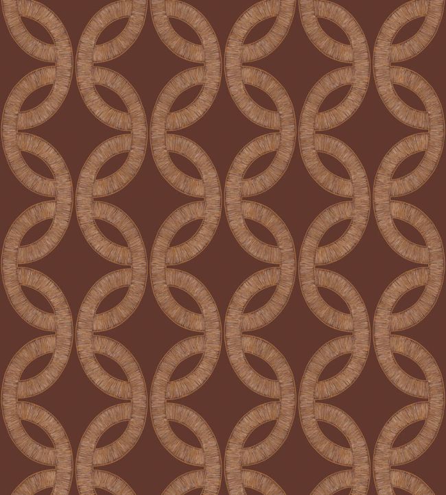 Etienne Wallpaper by Casamance Bordeaux/cuivre