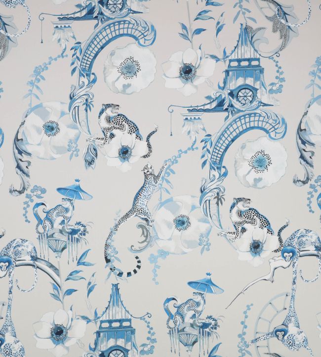 Euphoria Fabric by Romo China Blue