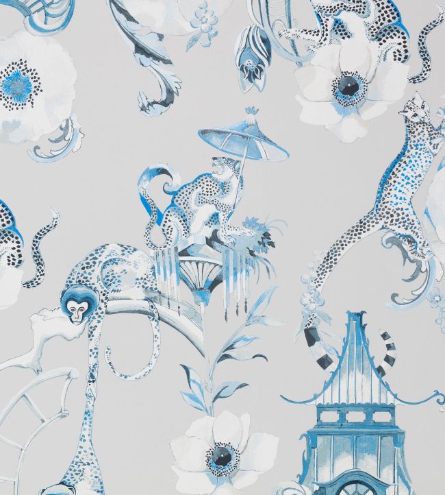 Euphoria Wallpaper by Romo China Blue