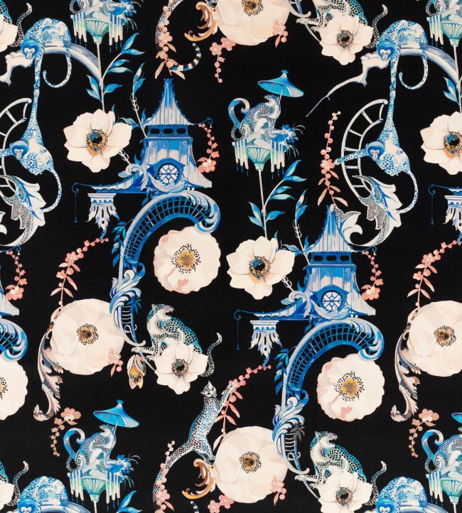 Euphoria Velvet Fabric by Romo Cobalt