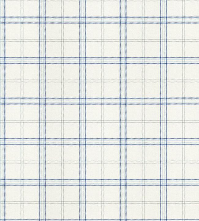 Ezra Plaid Wallpaper by Scalamandre Blue Jay