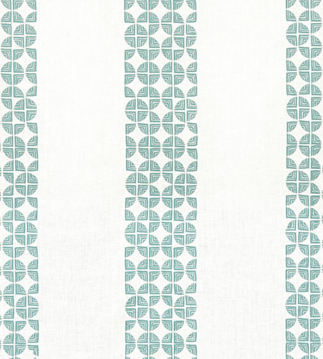 Fairmont Stripe Embroidery Fabric by Anna French Teal