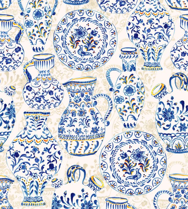 Fajalauzas Wallpaper by Tres Tintas Blue