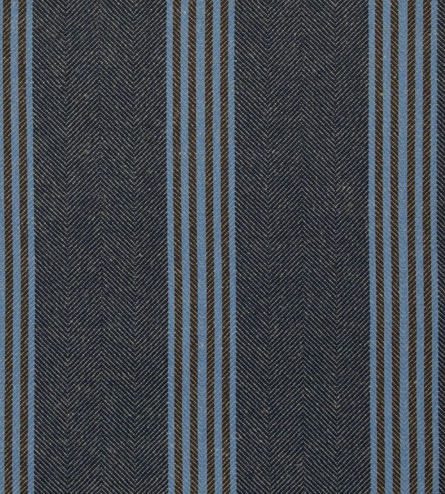 Falmouth Stripe Fabric by Ian Mankin Dark Navy/Mocha