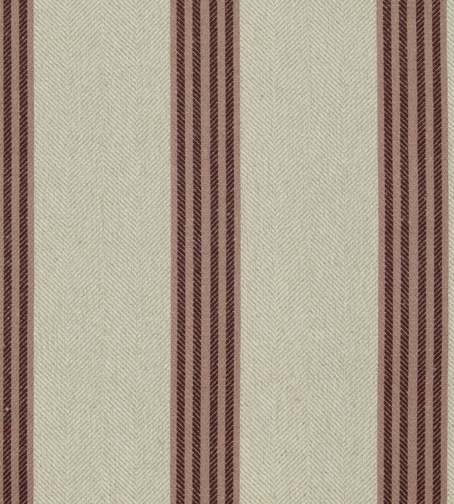 Falmouth Stripe Fabric by Ian Mankin Ecru/Plum