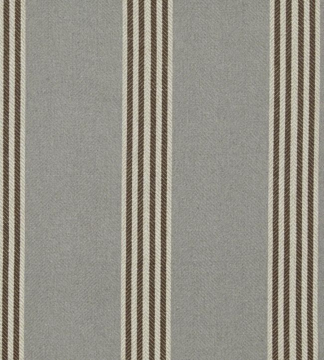 Falmouth Stripe Fabric by Ian Mankin Grey/Mocha